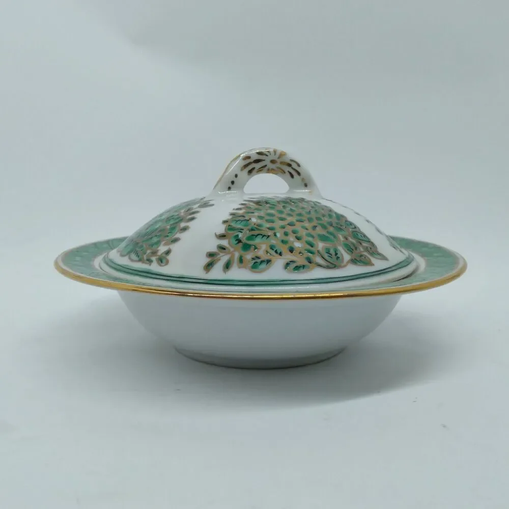 Chinoiserie Fitzhugh Pattern Green And Gold 6 1/4